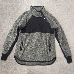 Abercrombie & Fitch Jacket Womens Small Gray Quilted Fleece Pullover Sweater